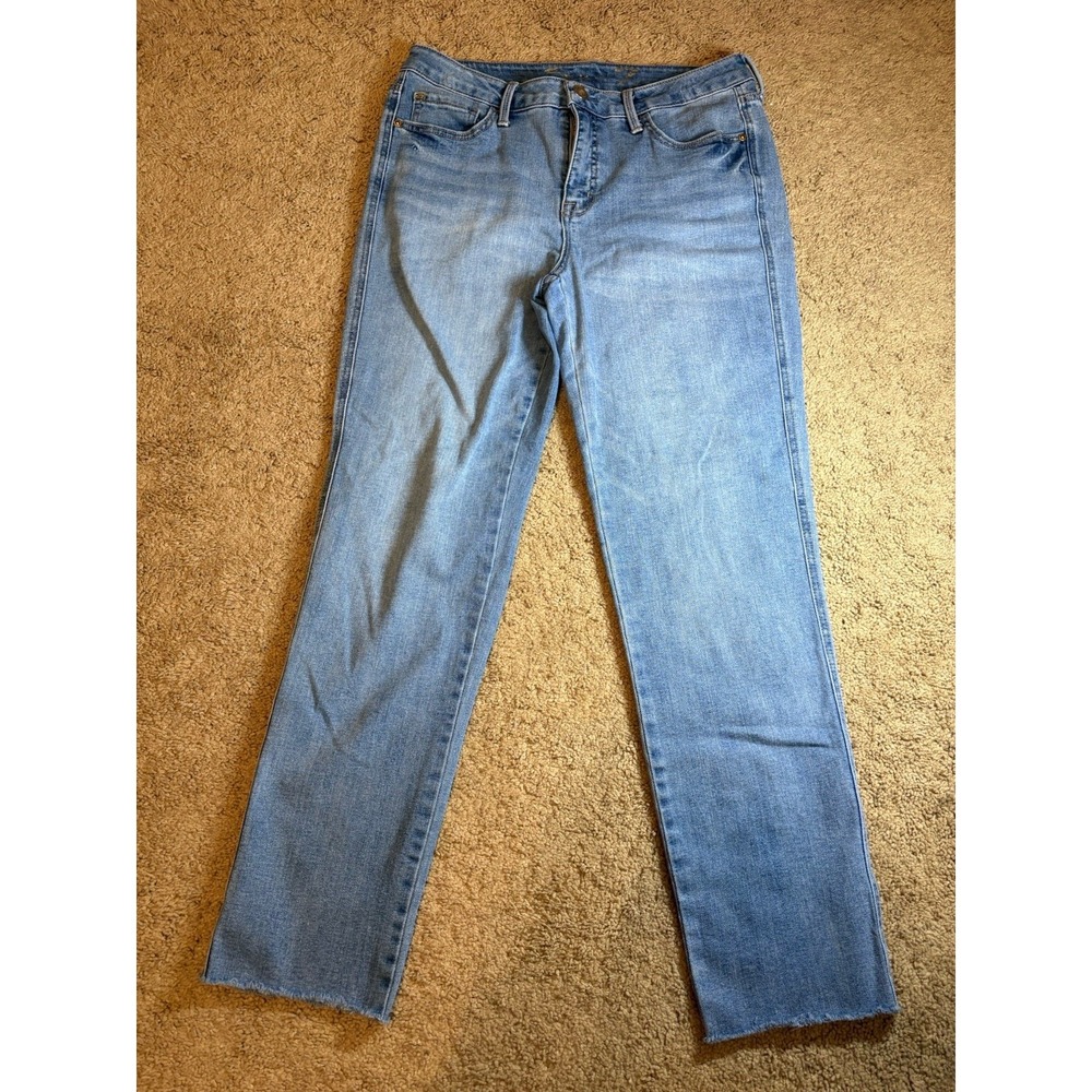 SEVEN7 Jeans Women's Size 4 Fashion Straight Cropped Raw Hem Blue Designer Denim